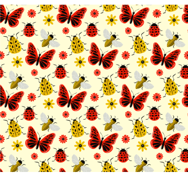 Rullgardin vardagsrum färgglad minimalistisk insektsmönster - Tenstickers