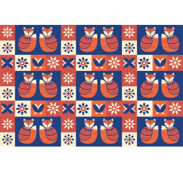 Rullgardin vardagsrum färgglad traditionell djurmönster - Tenstickers