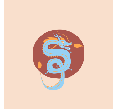 Rullgardin vardagsrum ljusblå drake - Tenstickers