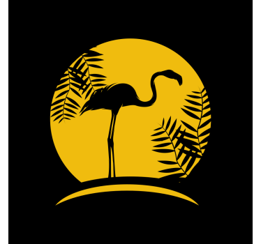 Rullgardin vardagsrum svart flamingo med måne - Tenstickers