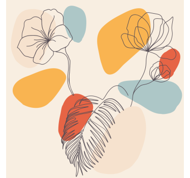 Rullgardin vardagsrum botanisk väggkonst - Tenstickers