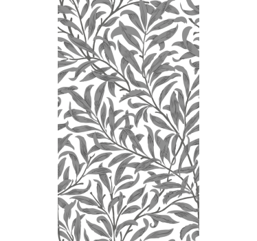Grått botaniskt motiv Rullgardin blommig - Tenstickers