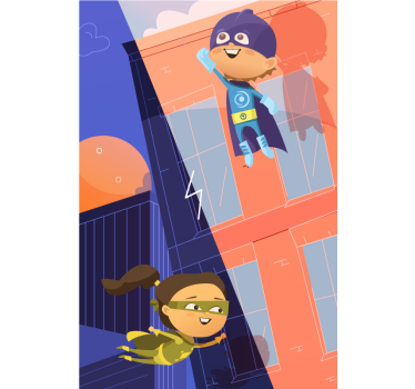 Superkids superhjälte rullgardin - Tenstickers