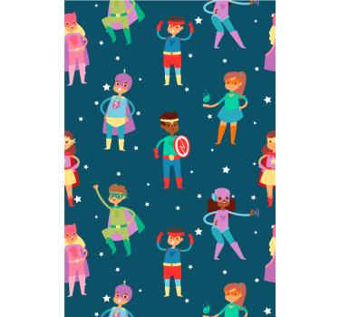 Superkids mönster superhjälte rullgardin - Tenstickers