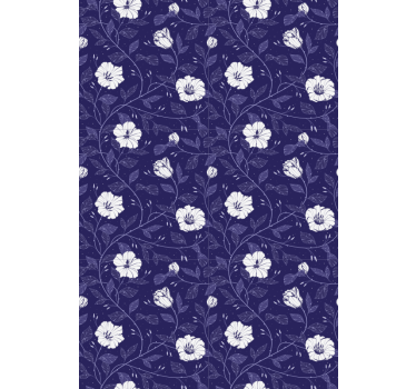 Blå blomma rullgardin - Tenstickers
