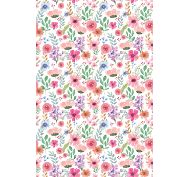 Flerfärgad blomma köksgardin - Tenstickers