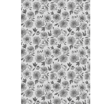 Grå kryddnejlika blomma köksgardin - Tenstickers