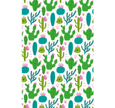 Blommig kaktus rullgardin - Tenstickers