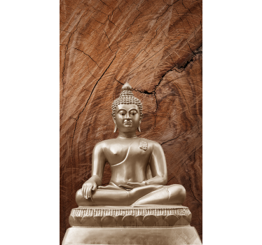 Trä buddha zen brun persienner - Tenstickers