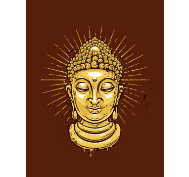Gyllene buddha sillouhette zen rullgardin - Tenstickers