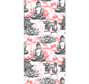 Dekorativt buddha vardagsrum rullgardin - Tenstickers