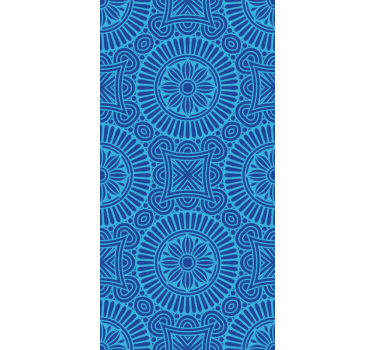 Mandala blå toner vardagsrum rullgardin - Tenstickers