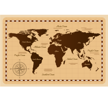 Atlas vintage världskarta rullgardin - Tenstickers
