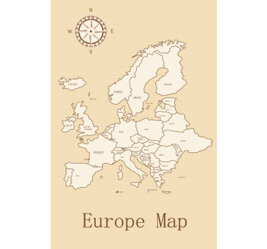 Vintage europa världskarta rullgardin - Tenstickers