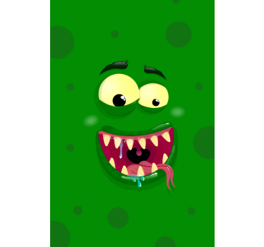 Gröna monster roliga barn rullgardin - Tenstickers