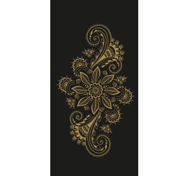 Invecklade gyllene blommor Rullgardin blommig - Tenstickers