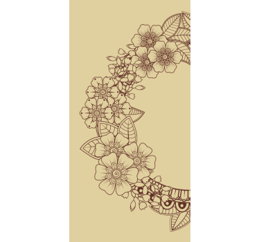 Blommig kontur design Rullgardin blommig - Tenstickers