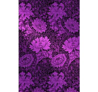 Lila botaniskt motiv Rullgardin blommig - Tenstickers