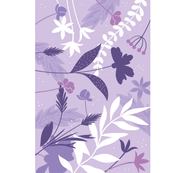 Lila blommönster blomma rullgardin - Tenstickers