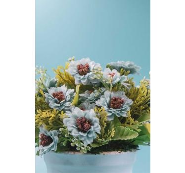 Baby blå blommor blomma rullgardin - Tenstickers