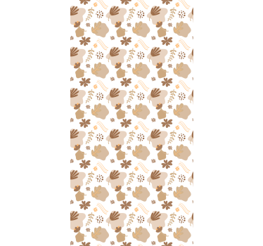 Bruna periwinkles och blad blomma rullgardin - Tenstickers
