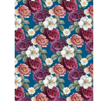 Daisy blomma, rosor och pioner blomma rullgardin - Tenstickers