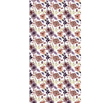 Ros och blommönster Rullgardin blommig - Tenstickers
