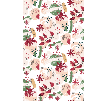 Abstrakt med blommor rullgardin - Tenstickers