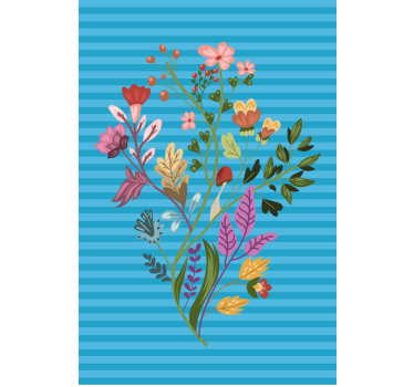 Botaniskt arrangemang Rullgardin blommig - Tenstickers