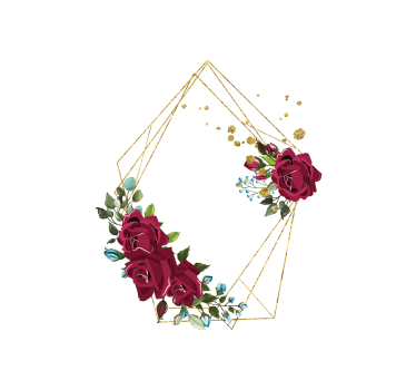 Blommig gyllene geometrisk ram blomma rullgardin - Tenstickers
