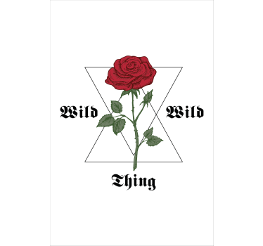 Ros med trianglar och text blomma rullgardin - Tenstickers