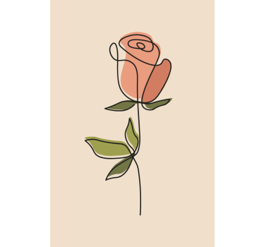 En linje kontinuerlig blomma rullgardin - Tenstickers