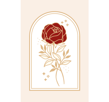 Vintage botanisk ros blomma rullgardin - Tenstickers