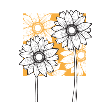 Vackra färgade solrosor blomma rullgardin - Tenstickers