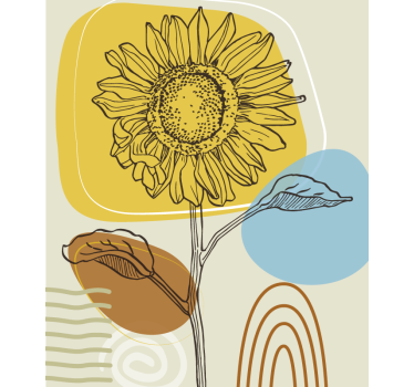 Blomma växt illustration blomma rullgardin - Tenstickers