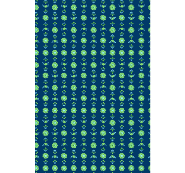 Grön och blå traditionell polsk rullgardin - Tenstickers