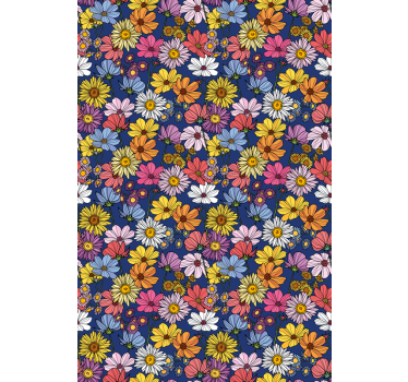 Färgglada mönsterblommor och plantera rullgardiner - Tenstickers