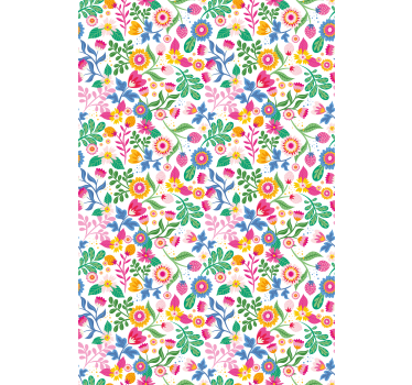 Exotiska flerfärgade blommor och rullande rullgardiner - Tenstickers