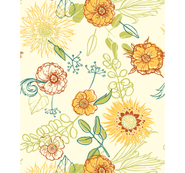 Färgglada solrosor blomma rullgardin - Tenstickers
