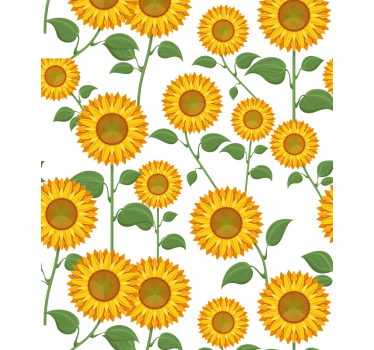 Animerade solrosor blomma rullgardin - Tenstickers