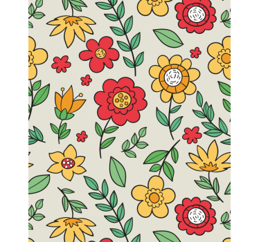 Levande färgglada mönster Rullgardin blommig - Tenstickers