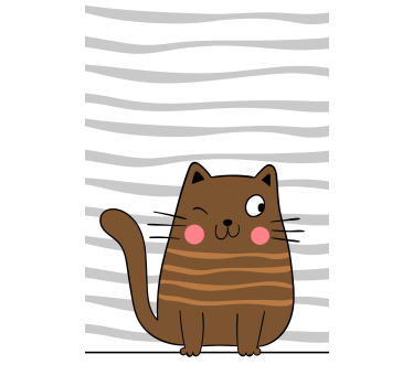Söt randig brun katt barn rullgardin - Tenstickers
