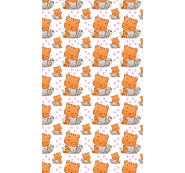 Härliga kattpar som leker barn rullgardin - Tenstickers