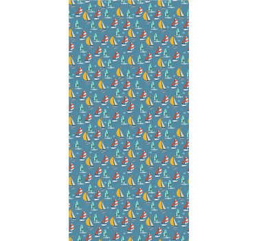 Mönster med segelbåtar barn rullgardin - Tenstickers