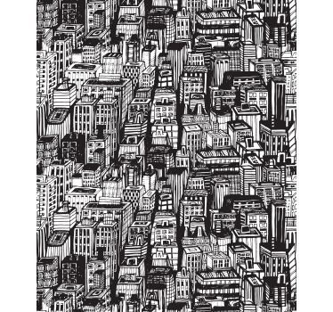 New york skyline återspeglas rullgardin konst - Tenstickers