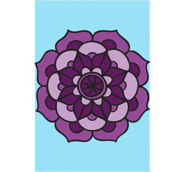 Invecklad lila blomma Rullgardin blommig - Tenstickers