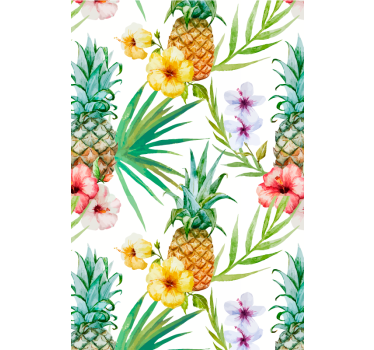 Målad ananasfrukt och grönsaksrullgardin - Tenstickers