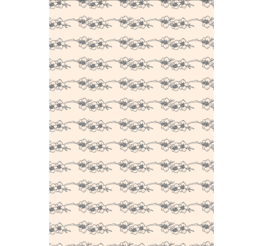 Orkidéer natur linje konst blomma rullgardin - Tenstickers
