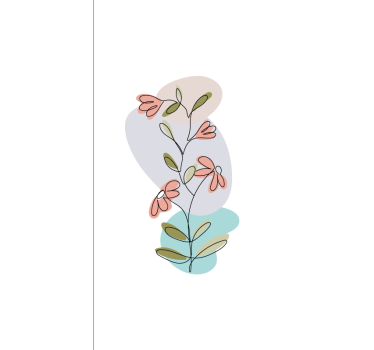 Charmiga blomstammar Rullgardin blommor och växter - Tenstickers