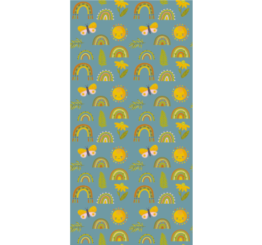 Gula motiv mönster barn rullgardin - Tenstickers